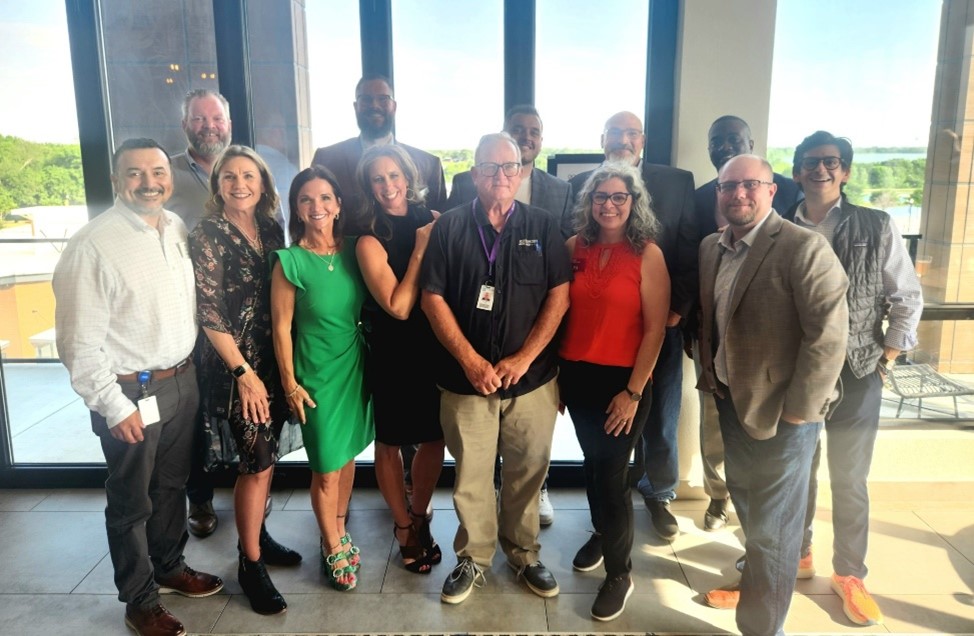 Members of the BioNTX Facilities Advisory Committee with leaders from the Little Elm EDC and Retractable Technologies at the Elm Hotel