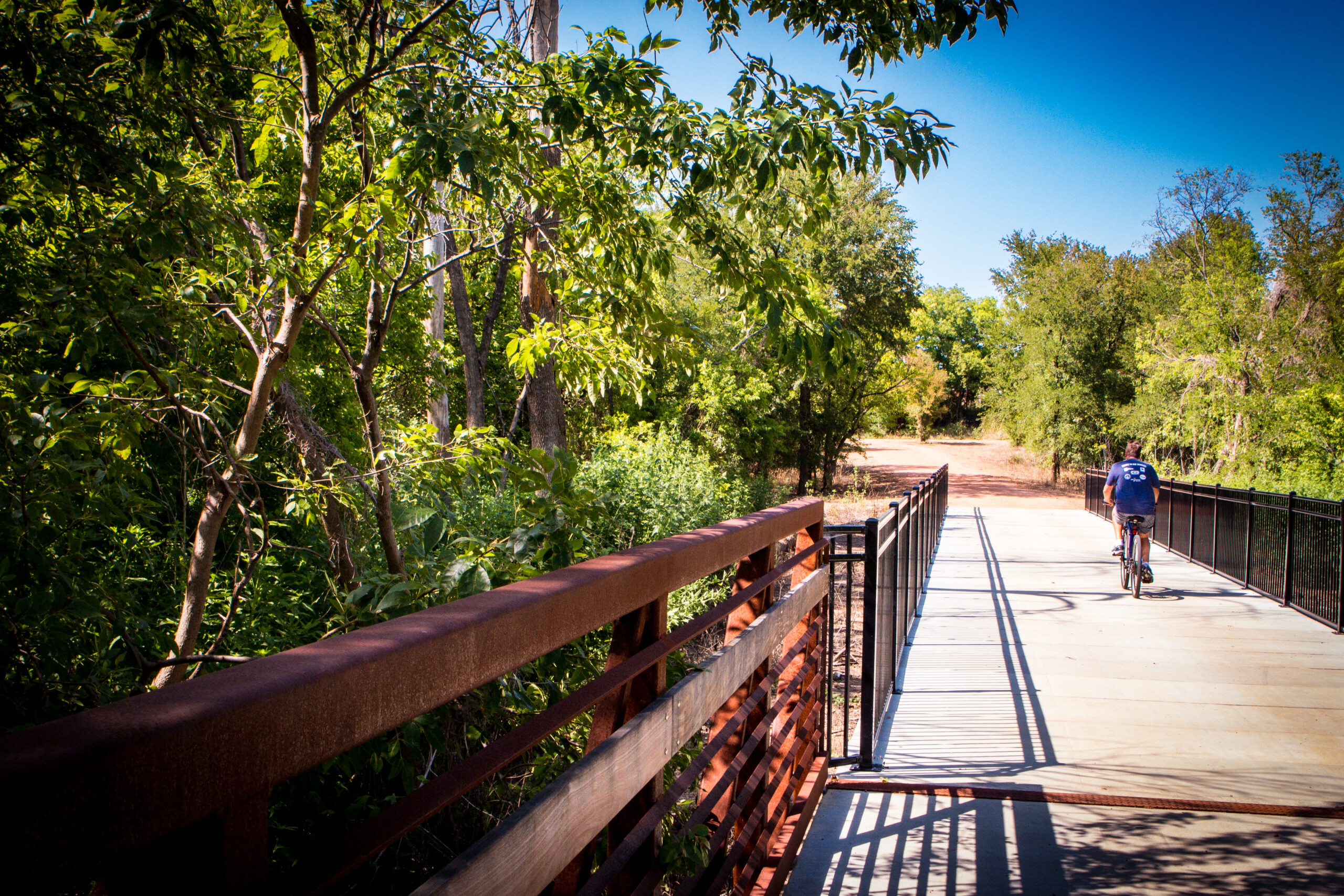 Trail with a bridge and trees